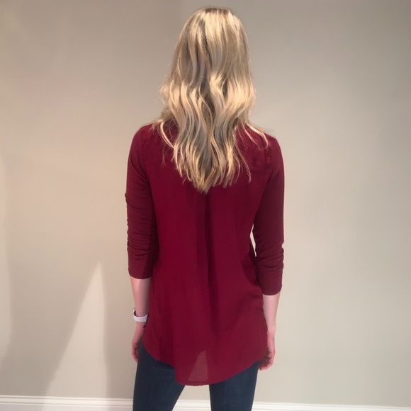 Lucky Brand Red V-Neck Top - Picture 1 of 5